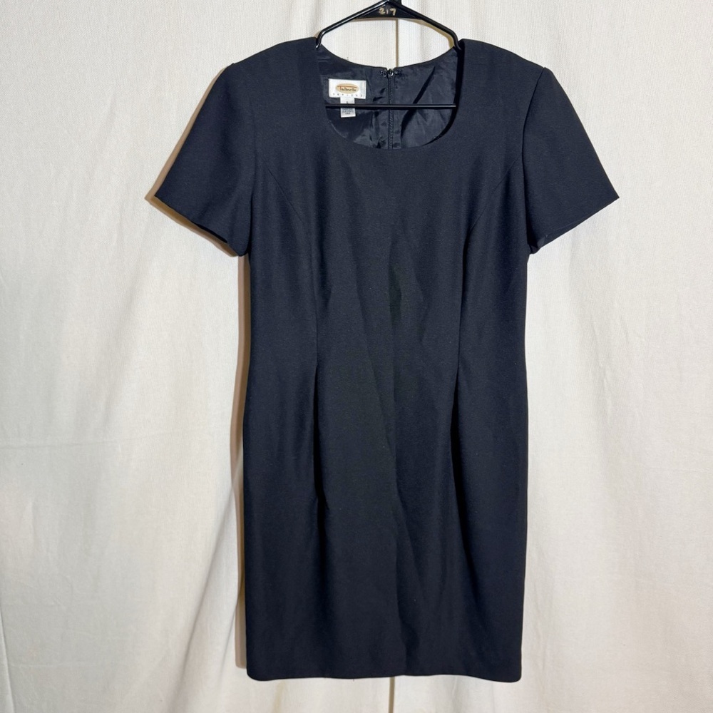 Talbots // black vintage style fitted midi dress size 6 petite ap2